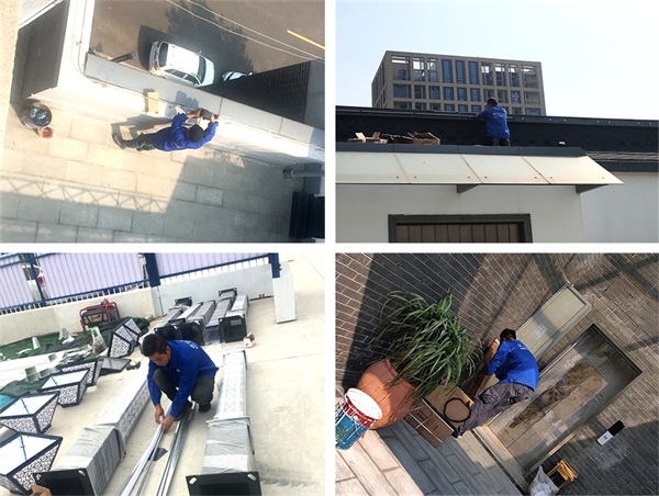 周口市別墅夜景亮化工程施工現場